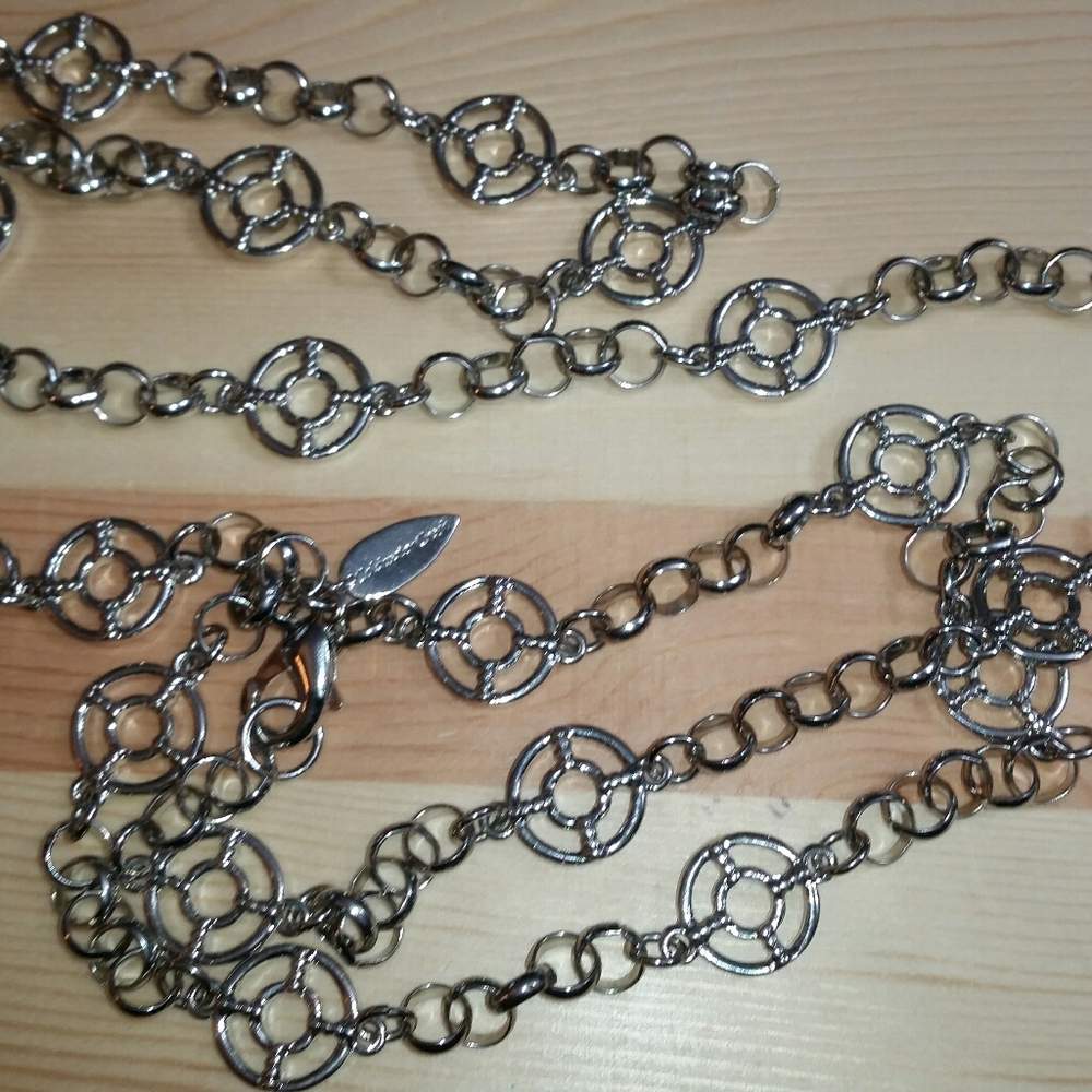 Coldwater Creek Silver Circle Station Necklace View 3